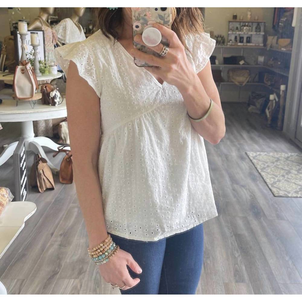 NEW SUPREME FASHION v neck solid sleeveless loose top in wh